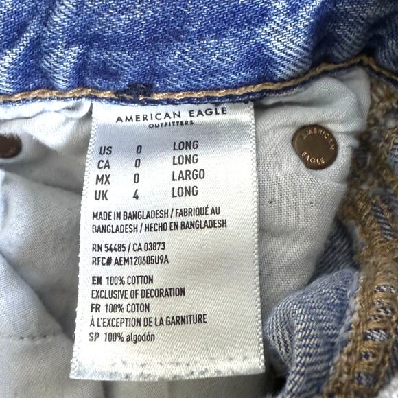 AMERICAN EAGLE OUTFITTERS AE 90's Boyfriend Button Fly Denim Jeans, Size 0 Long - Picture 6 of 10